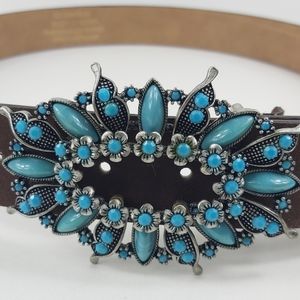 Le Chateau faux turquoise faux leather belt  (**)
